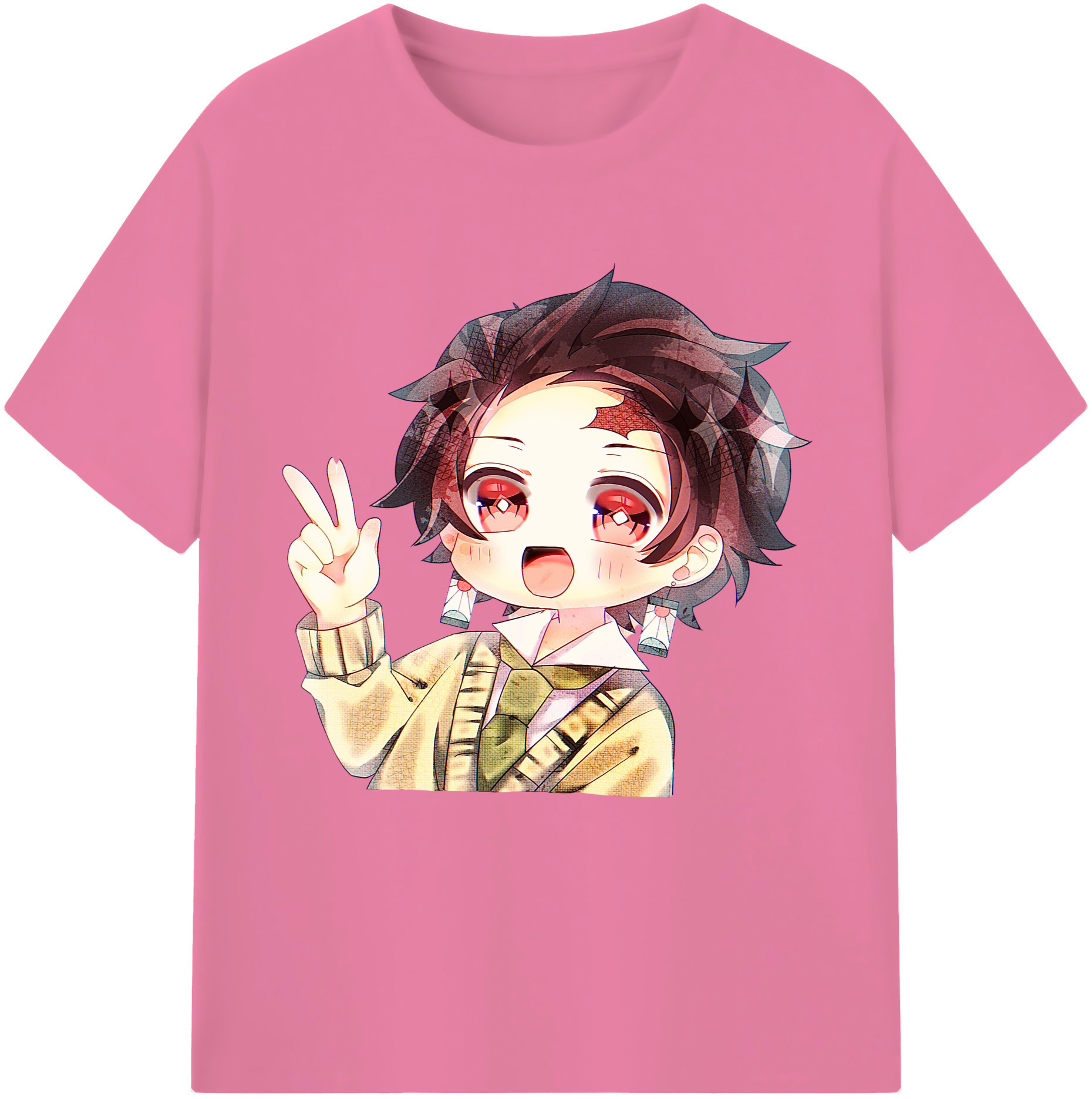 （画像用） 鬼滅の刃 竈門 炭治郎／かまど たんじろう Kamado Tanjirou 綿100％半袖Tシャツ（フロントプリント）